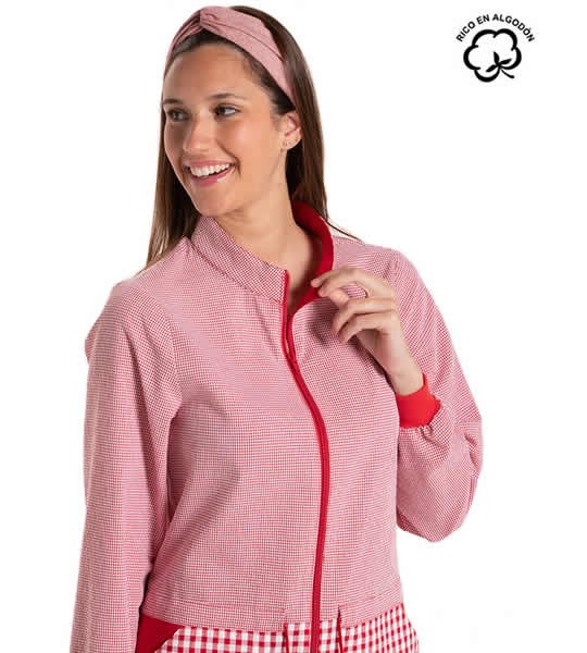 CAMICE MAESTRA VICHY ROSSO