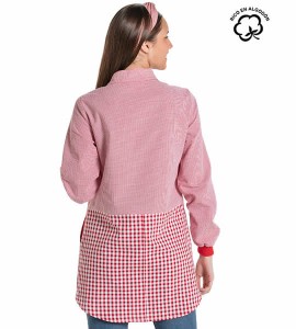 CAMICE MAESTRA VICHY ROSSO. Grembiule e vestito da insegnante 2