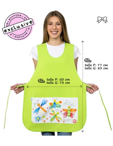 GREMBIULE MAESTRA FARFALLE PISTACCHIO