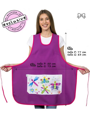 GREMBIULE MAESTRA FARFALLE VIOLA