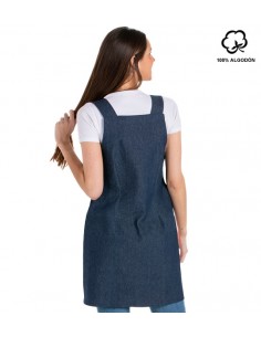 VESTITO MAESTRA JEANS A CONTRASTO. Grembiule e vestito da insegnante 2