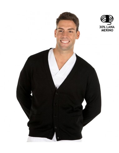 CHAQUETA HOMBRE LANA DE MERINO CON BOTONES