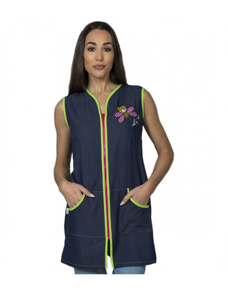 VESTITO MAESTRA DENIM FARFALLA
