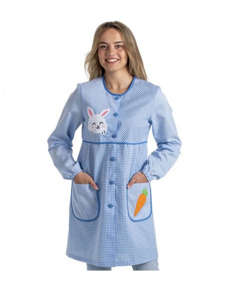 CAMICE DA INSEGNANTE CONIGLIO. Tessuto ricco di cotone super morbido