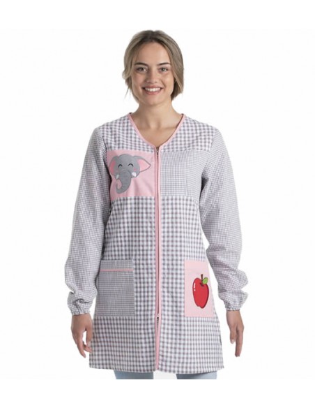 CAMICE DA INSEGNANTE CON ELEFANTE RICAMATO.