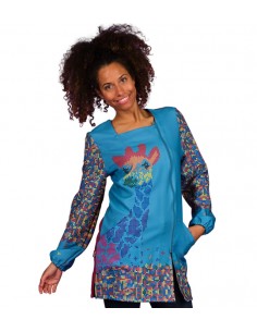 CAMICE MAESTRA TETRIS GIRAFFA BLU
