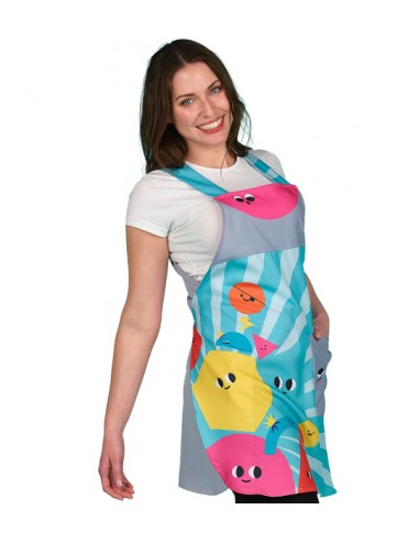 GREMBIULE MAESTRA GEOMETRICO GRIGIO