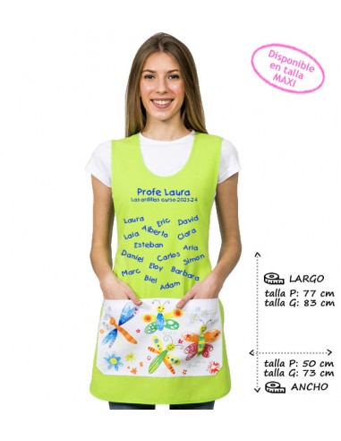 ESTOLA MAESTRA MARIPOSAS PISTACHO. REGALO MAESTRA. BORDADO