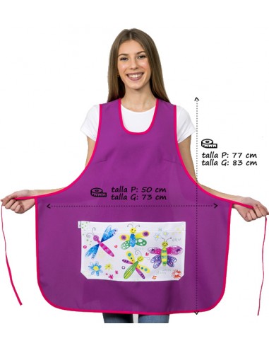 GREMBIULE MAESTRA FARFALLE VIOLA. REGALO MAESTRA