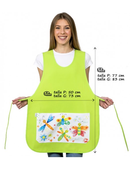 ESTOLA MAESTRA MARIPOSAS PISTACHO VINILO. REGALO MAESTRA