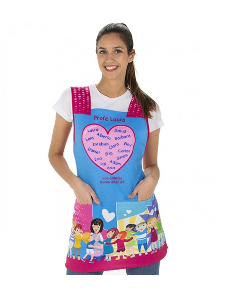 GREMBIULE MAESTRA AMICIZIA VINILO. REGALO MAESTRA