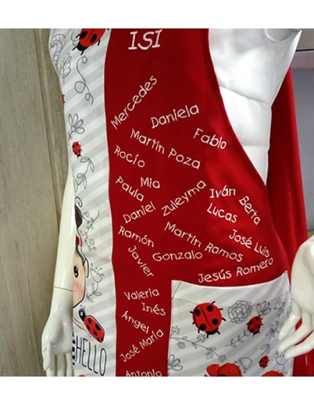 ESTOLA SCHOOL NIÑA AMAPOLA BORDADO. REGALO MAESTRA