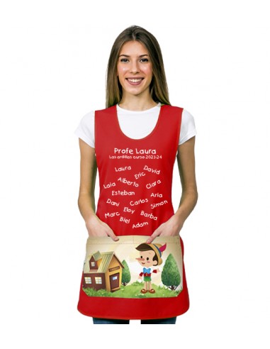 ESTOLA NIÑO DE MADERA BORDADO. REGALO MAESTRA