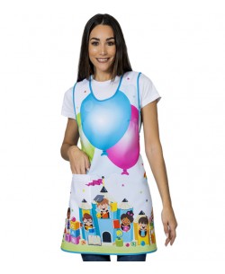 GREMBIULE MAESTRA BAMBINI E PALLONCINI VINILE. REGALO MAESTRA 2