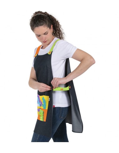 GREMBIULE MAESTRA DENIM DINOSAURO. Grembiuli per insegnanti