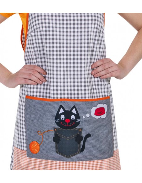GREMBIULE MAESTRA GATTO NERO. Grembiuli per insegnanti