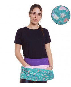 DAVANTINI MAESTRA FIORI TURCHESE. Grembiule, camice e vestaglia da insegnante