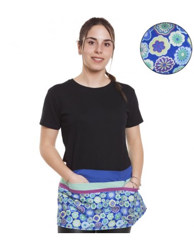 DELANTAL FLORES TURQUESA. Estolas, batas y pichis para maestras