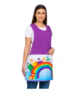 GREMBIULE MAESTRA COLORI ARCOBALENO. Camice e vestito da insegnante