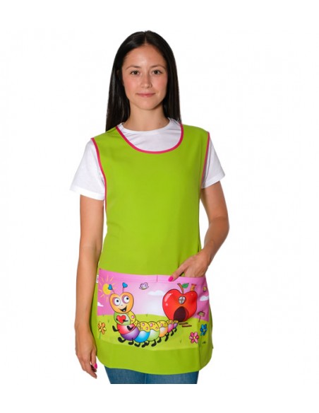 ESTOLA MAESTRA GUSANO PISTACHO. Estolas, Pichis y batas de maestra