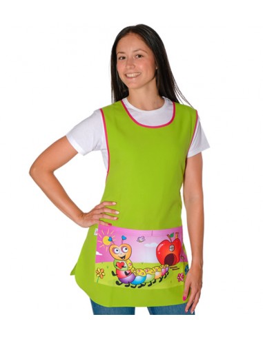 ESTOLA MAESTRA GUSANO PISTACHO. Estolas, Pichis y batas de maestra