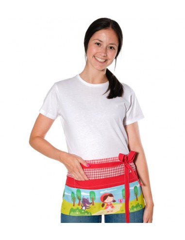 DELANTAL MAESTRA CAPERUCITA ROJA. Estolas, batas y pichis para maestras