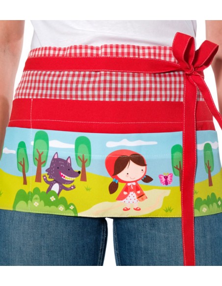 DELANTAL MAESTRA CAPERUCITA ROJA. Estolas, batas y pichis para maestras