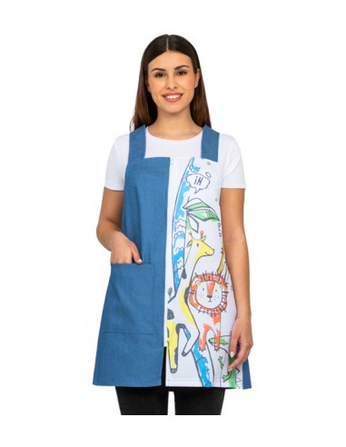 VESTITO DENIM DISEGNI DI ANIMALI. Abito molto comodo e fresco.