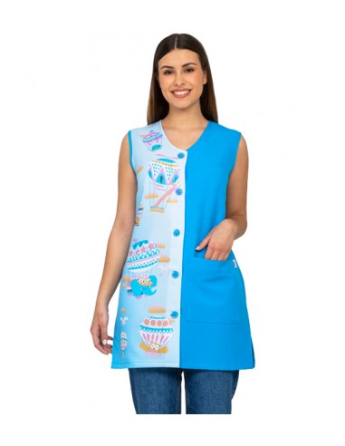 BATA MAESTRA SIN MANGAS GLOBOS ANIMALES. Estampados divertidos.