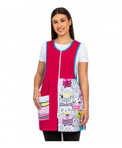 VESTITO MAESTRA GATTINI COLORI FUCSIAI. Camici e grembiuli insegnante