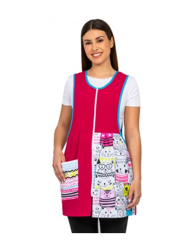 VESTITO MAESTRA GATTINI COLORI FUCSIAI. Camici e grembiuli insegnante