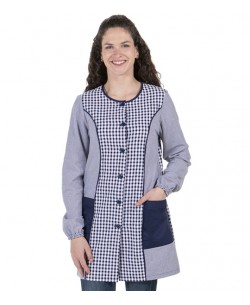 CAMICE MAESTRA QUADRETTI BLU NAVY