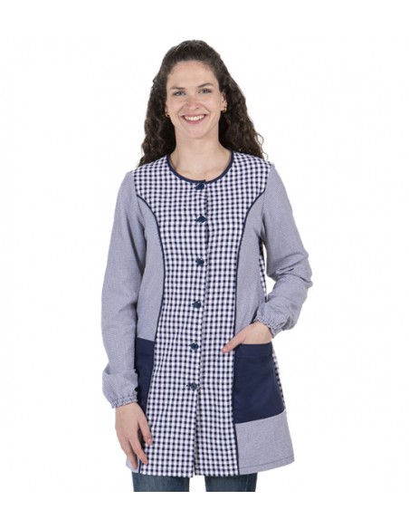 CAMICE MAESTRA QUADRETTI BLU NAVY
