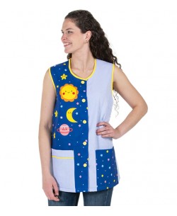 CAMICE MAESTRA CORTO SENZA MANICHE PIANETI