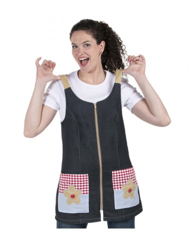 VESTITO DENIM RICAMATO FIORI