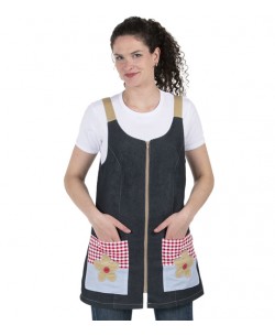 VESTITO DENIM RICAMATO FIORI