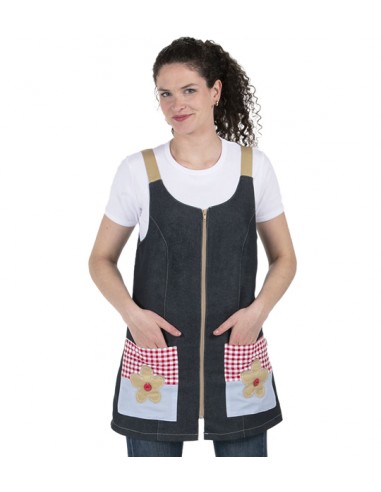 VESTITO DENIM RICAMATO FIORI