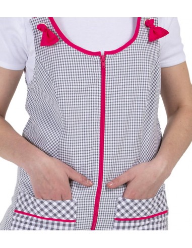 PICHI VICHY GRIS CONTRASTE FUCSIA