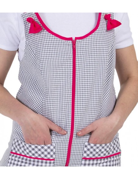 PICHI VICHY GRIS CONTRASTE FUCSIA