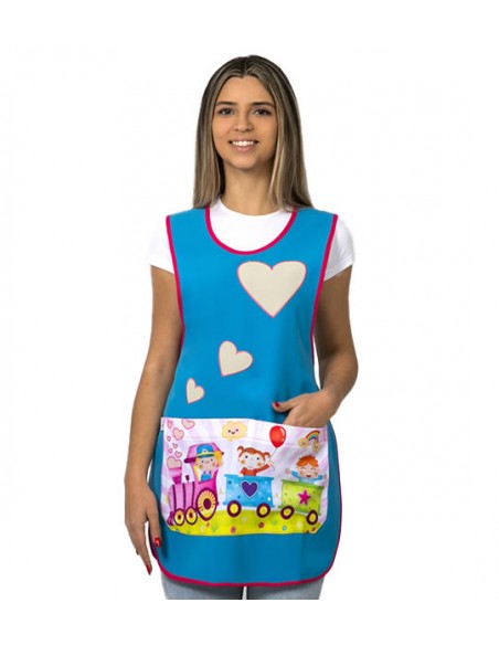 ESTOLA MAESTRA TREN AZUL. Batas, estolas y pichis para maestras