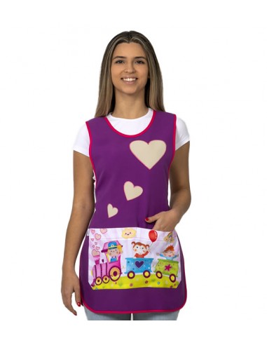 GREMBIULE MAESTRA TRENO VIOLA. Camice e grembiule da insegnante