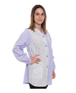 CAMICE MAESTRA FIORE LILLA. Grembiuli, camici e vestito da insegnante