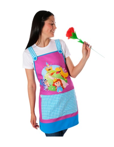 Il grembiule dell'insegnante raffigura la leggenda di San Giorgio