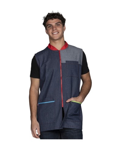 GILET UNISEX IN DENIM