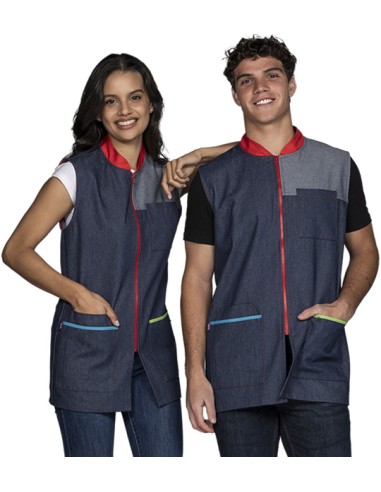 GILET UNISEX IN DENIM