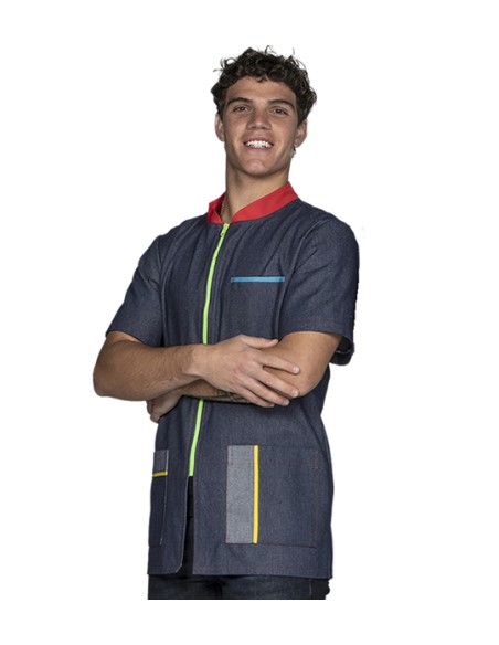 ABITO IN DENIM A MANICHE CORTE