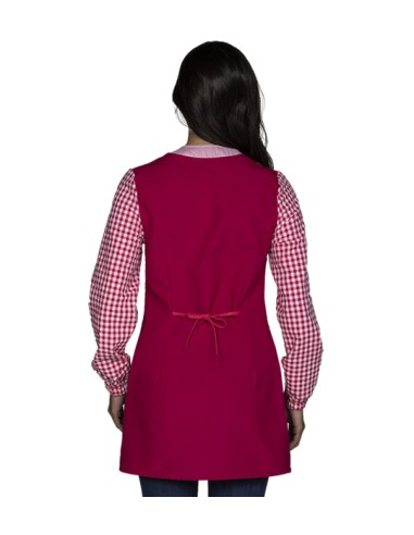 BATA MAESTRA MANGA LARGA VICHY ROJO