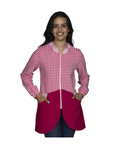 BATA MAESTRA MANGA LARGA VICHY ROJO