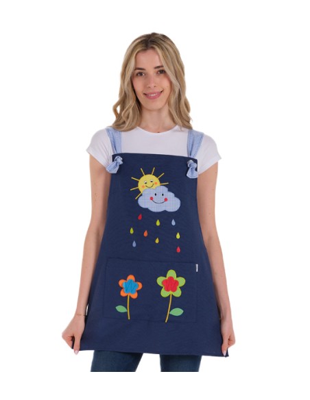 ESTOLA DE MAESTRA SOL Y NUBE. Detalles bordados y Patchwork