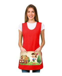 GREMBIULE BAMBINO DI LEGNO ROSSO. Grembiule, vestito e camice da insegnante